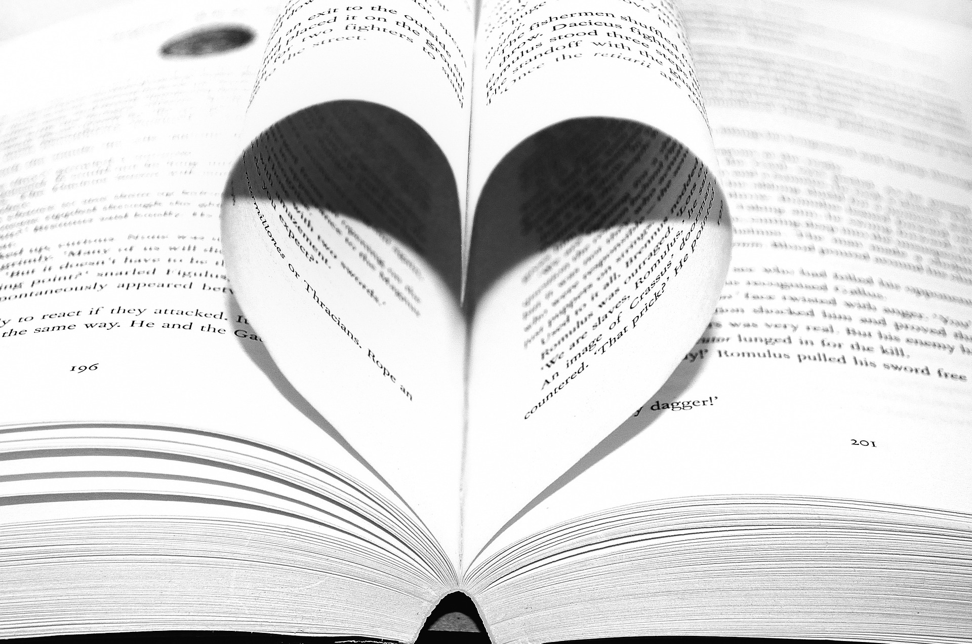 Book with pages shaped like a heart